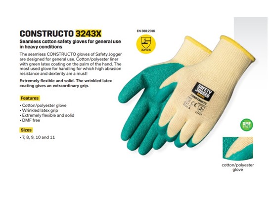 Safety Hand Glove Jogger Constructor 3243X